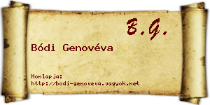 Bódi Genovéva névjegykártya